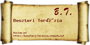 Beszteri Terézia névjegykártya